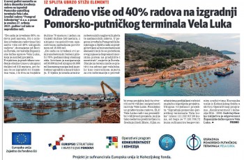 Odrađeno više od 40% radova na izgradnji Pomorsko-putničkog terminala Vela Luka